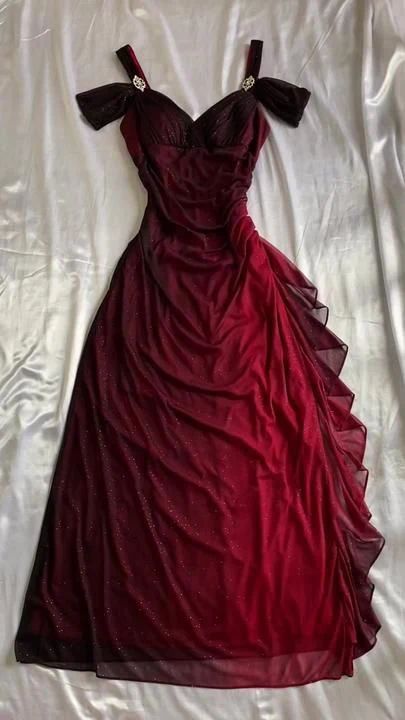 Glitter Burgundy Black Vintage Mermaid Prom Dresses Senior Party Graduation Dress,AST2317