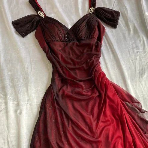 Glitter Burgundy Black Vintage Mermaid Prom Dresses Senior Party Graduation Dress,AST2317