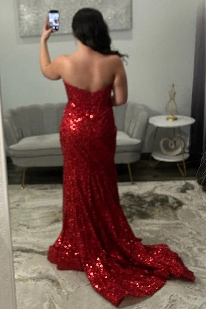 Gold Sparkly Mermaid Prom Dress with Spaghetti Straps and Corset Bodice