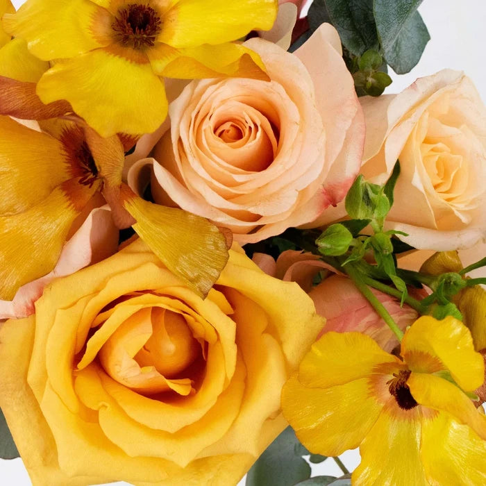 Peach Flower Centerpiece Up Close