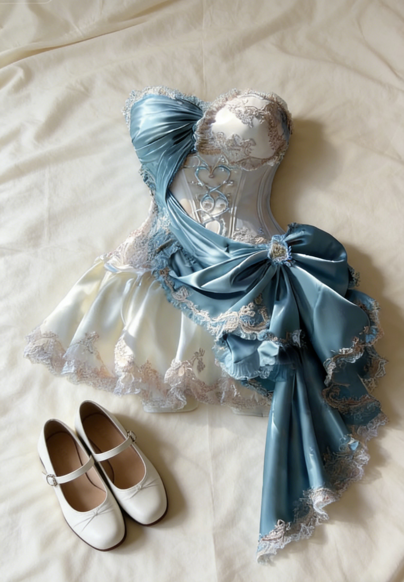 Gorgeous A-Line Blue Short Prom Dresses Satin Lace Sweetheart Birthday Dresses Sleeveless Evening Dresses
