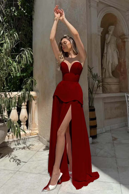 Gorgeous Blushing Pink V-Neck Strapless Prom Dress Sheer with