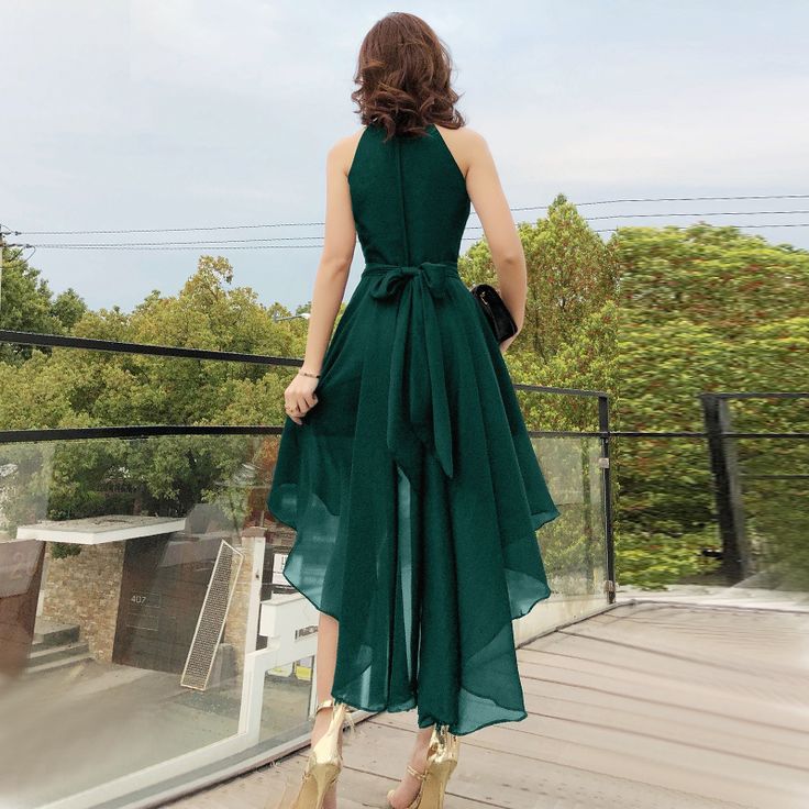 Green chiffon short party dress Homecoming Dress