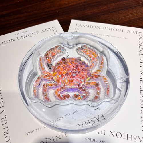 Handmade Diamond Crab Decorative Figurine Resin Mold