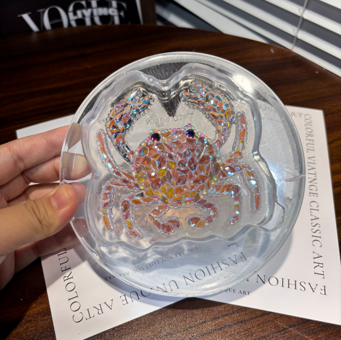 Handmade Diamond Crab Decorative Figurine Resin Mold