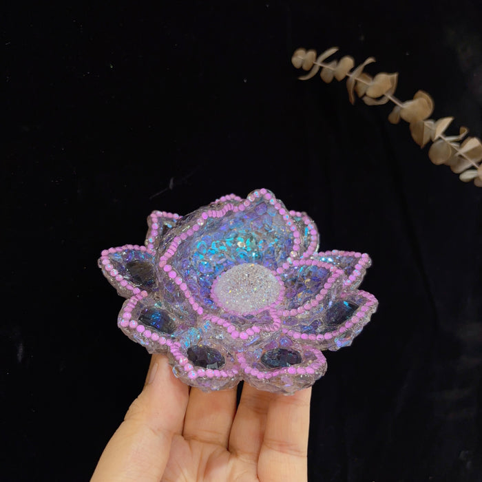 Handmade Diamond Lotus Decorative Figurine Resin Mold