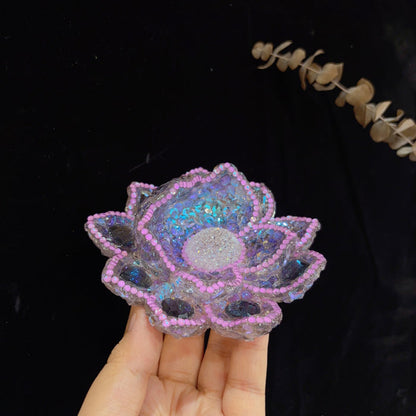 Handmade Diamond Lotus Decorative Figurine Resin Mold