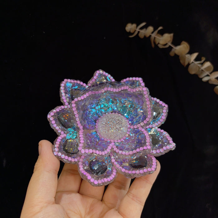Handmade Diamond Lotus Decorative Figurine Resin Mold