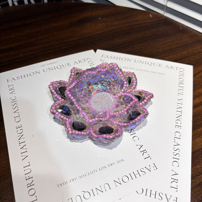 Handmade Diamond Lotus Decorative Figurine Resin Mold