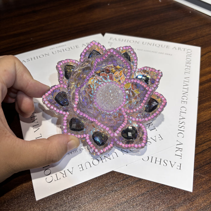Handmade Diamond Lotus Decorative Figurine Resin Mold