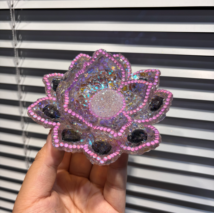 Handmade Diamond Lotus Decorative Figurine Resin Mold