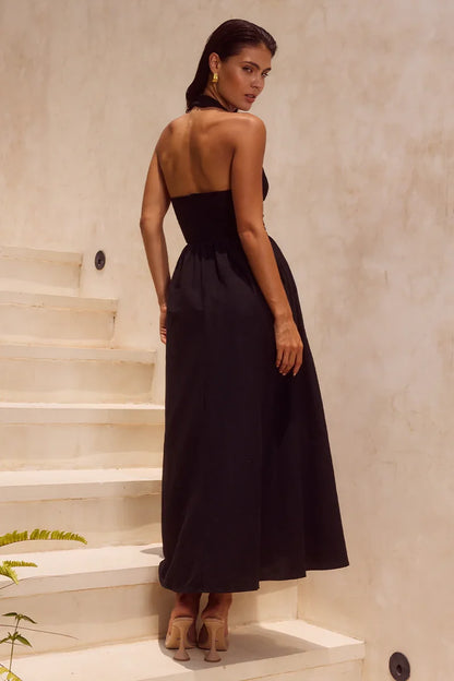 Henrietta Midi Dress - Black - SHOPJAUS - JAUS