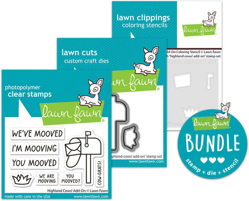 highland cows! add-on (stamp+die+coloring stencil bundle)