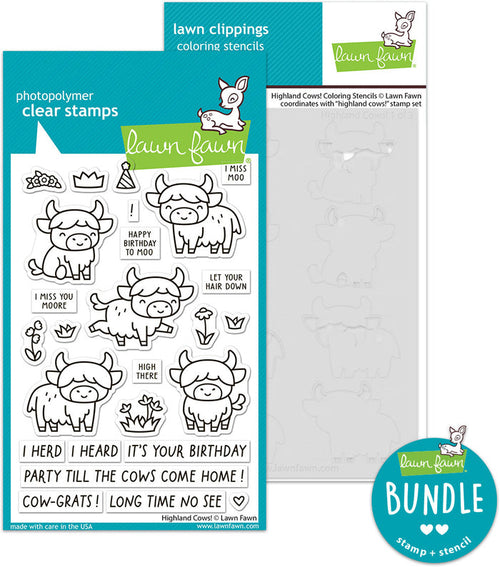 highland cows! (stamp+coloring stencil bundle)