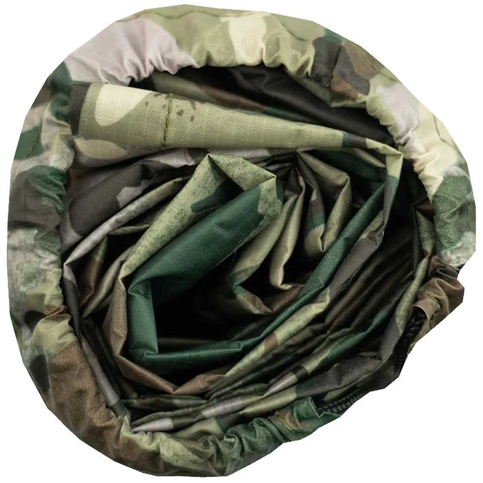 highlander hmtc camo basha stored in stuff sack
