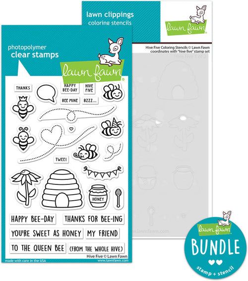 hive five (stamp+coloring stencil bundle)