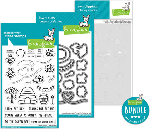 hive five (stamp+die+coloring stencil bundle)