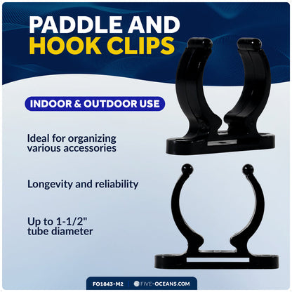 Hook Holder Clip for Up to 1-1/2" Tube Dia., 2-Pack - FO1843-M2 - Five Oceans