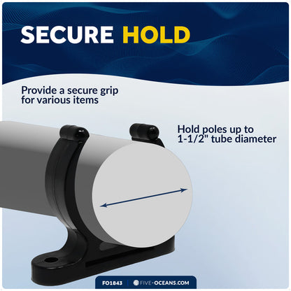 Hook Holder Clip for Up to 1-1/2" Tube Dia. - FO1843 - Five Oceans