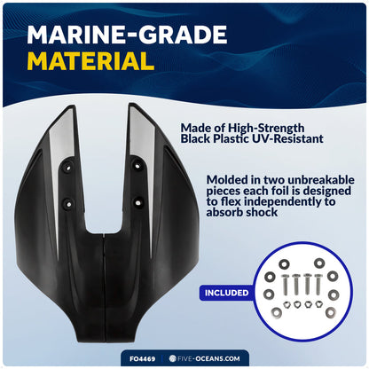 Hydrofoil for Outboard Motors 40-250HP, Black - FO4469 - Five Oceans
