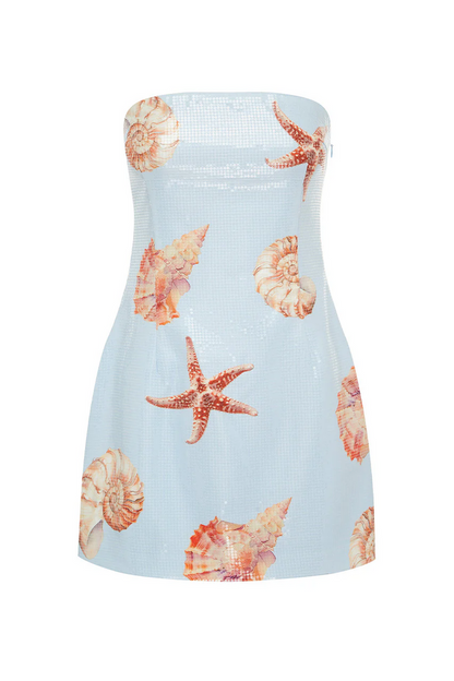 Ibiza Mini Dress - Ice Blue Seashell - SHOPJAUS - JAUS