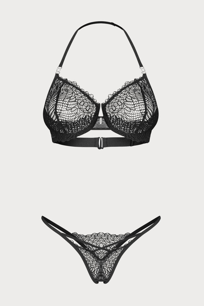 Obsessive Iliosa Lace Lingerie Set Black