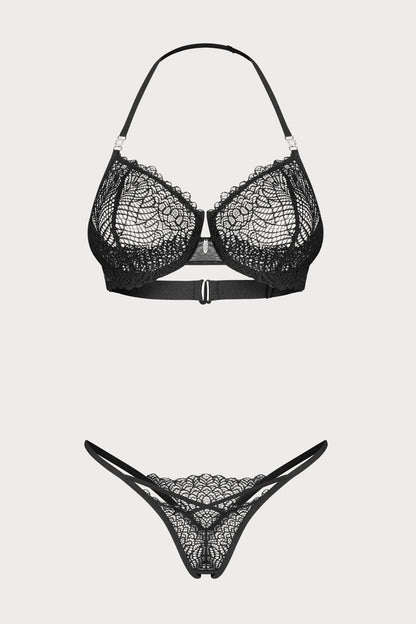 Obsessive Iliosa Lace Lingerie Set Black