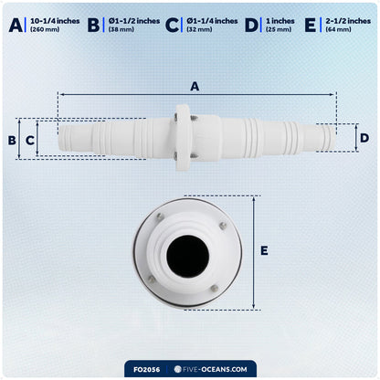 In-Line Check Valve with Stepped Connection 1"-1-1/4"-1-1/2", One-Way Flow - FO2056 - Five Oceans