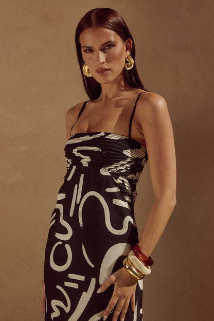 Ineze Midi Dress - York Black - SHOPJAUS - JAUS