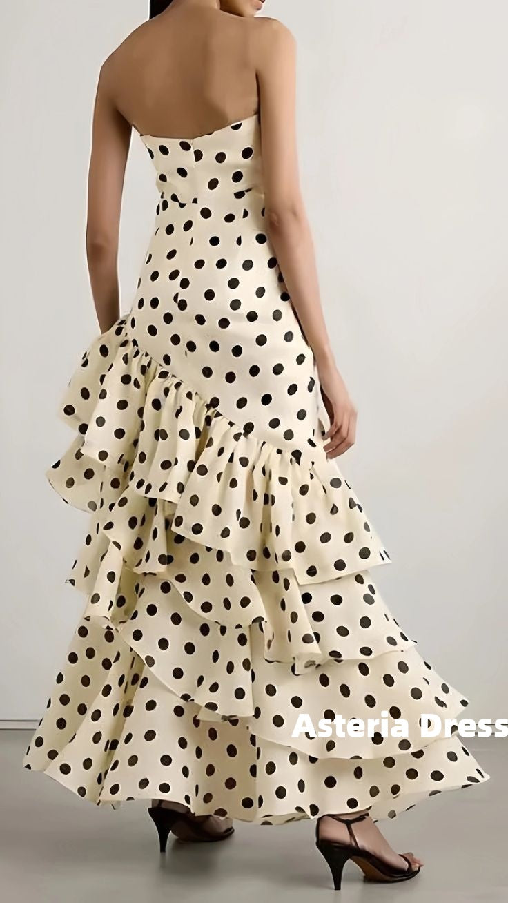 Ivory Bodycon Polka Dots Evening Formal Dress Sweetheart Senior Prom Dresses, AST2325