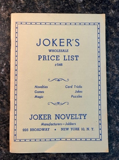 Joker's Wholesale Price List #546 - Joker Novelty