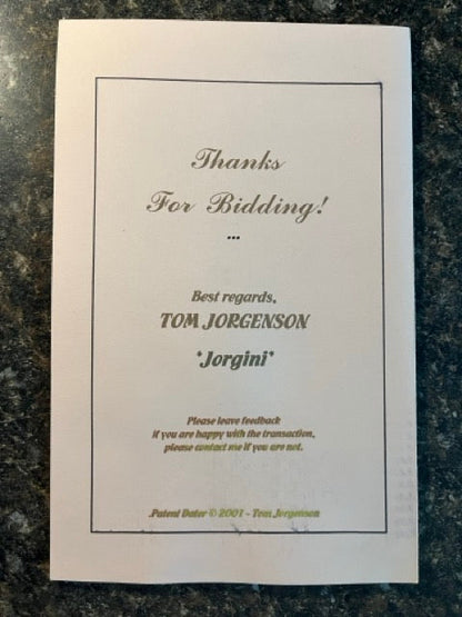 Jorgini's Super Easy Handy Dandy Patent Dater Guide - Tom Jorgenson