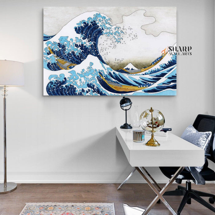 Katsushika Hokusai - The Great Wave Of Kanagawa Wall Art - SharpWallArts