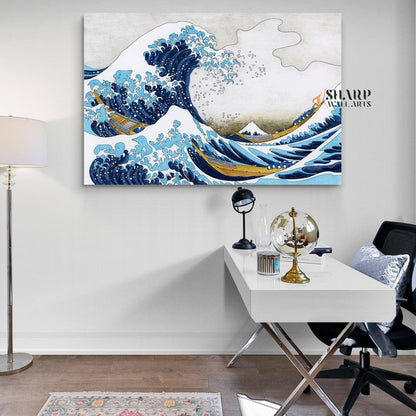 Katsushika Hokusai - The Great Wave Of Kanagawa Wall Art - SharpWallArts
