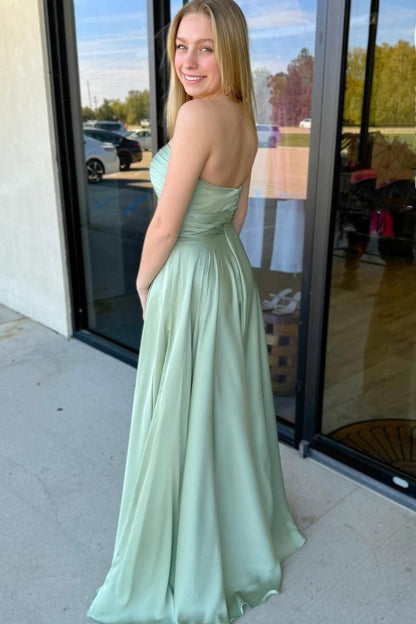Keyhole Navy Blue Sweetheart A-line Long Formal Dress