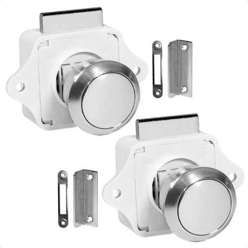 Keyless Push Button Latch, Stainless Steel, 2-Pack - FO92-M2 - Five Oceans