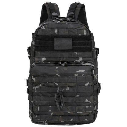front view of kombat 40l molle btp black assault pack rucksack
