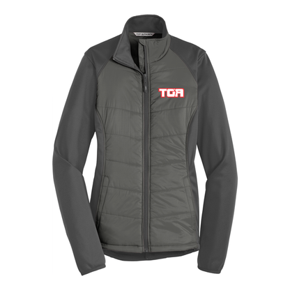 L787 Port Authority® Ladies Hybrid Soft Shell Jacket with embroidered logo