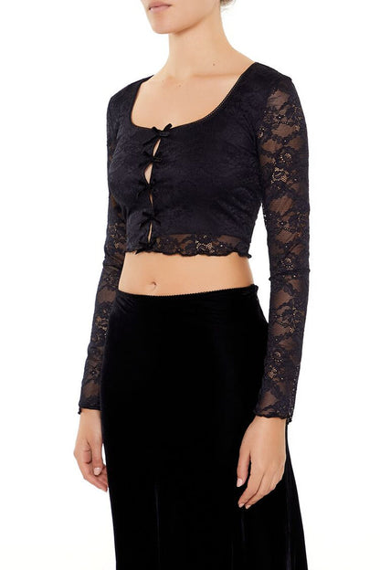Lace Bow Crop Top