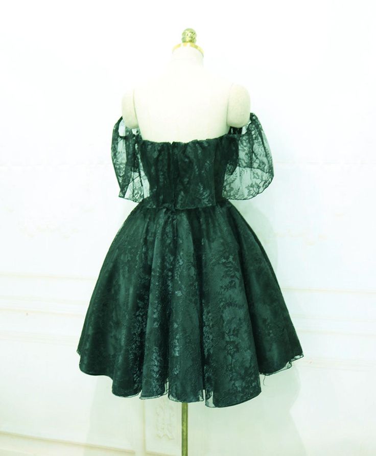 Lace Short Off Shoulder Prom Dress Party Dress, Lace Homecoming Dresses