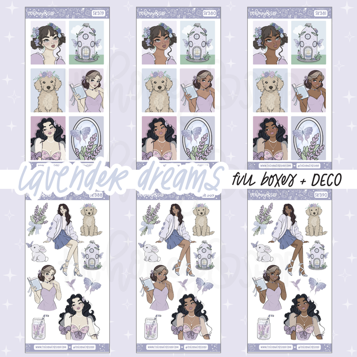 Lavender Dreams | 8 Page Weekly Sticker Kit | Choose Your Skin Tone!