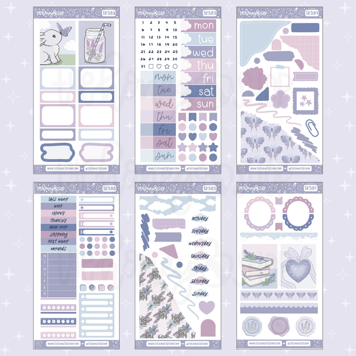 Lavender Dreams | 8 Page Weekly Sticker Kit | Choose Your Skin Tone!