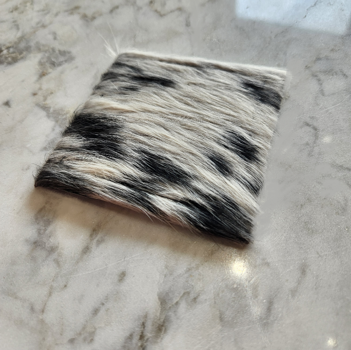 Leather Black/White Spotty Coaster
