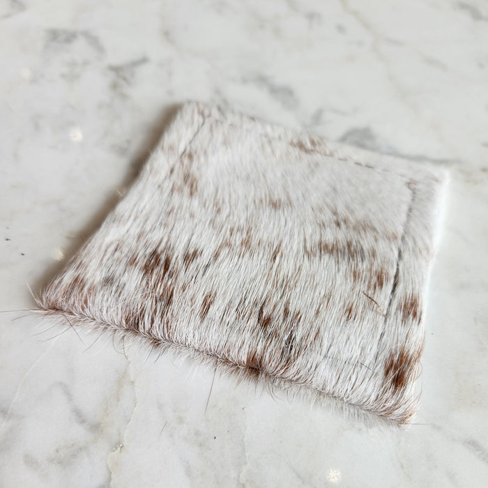Leather Brown and White Coaster