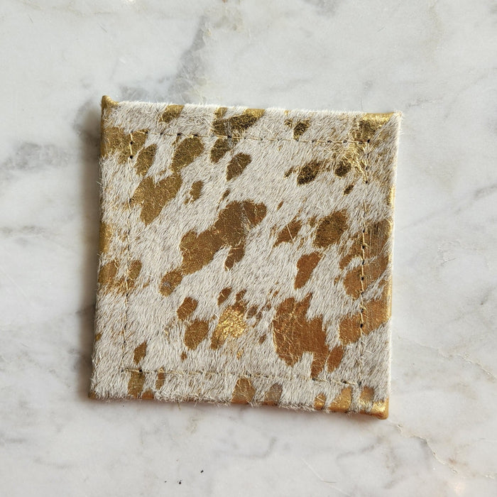 Leather Gold Acid Coaster