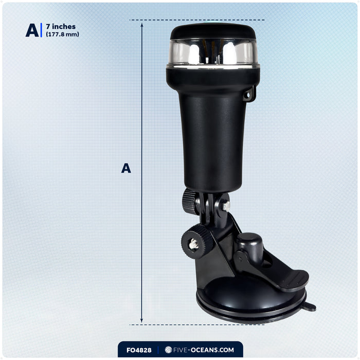 LED Anchor Navigation Light with Suction Cup, Battery-Powered - 2NM - FO4828 - Five Oceans