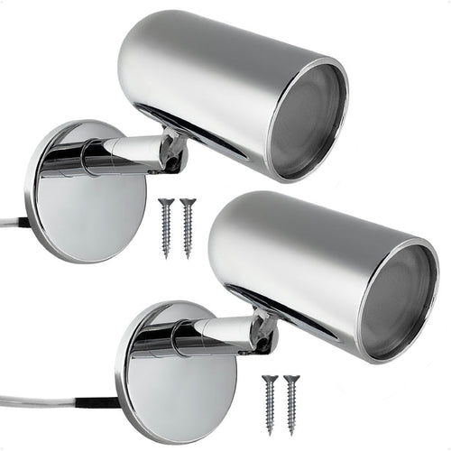 LED Surface-Mount Reading Light, Warm White, High-Quality Chrome Plated Brass, 12-30V, 2-Pack - FO3733-M2 - Five Oceans