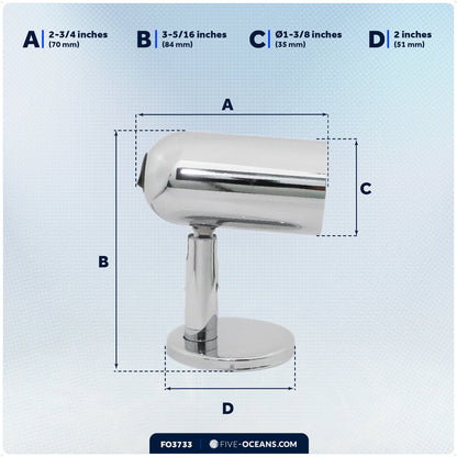 LED Surface-Mount Reading Light, Warm White, High-Quality Chrome Plated Brass, 12-30V - FO3733 - Five Oceans
