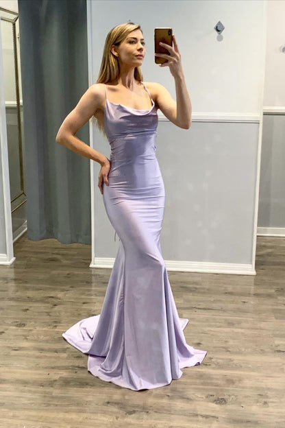 Light Purple Mermaidtti-Strap Prom Dress