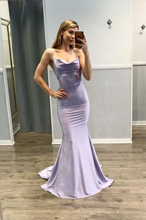 Light Purple Mermaidtti-Strap Prom Dress